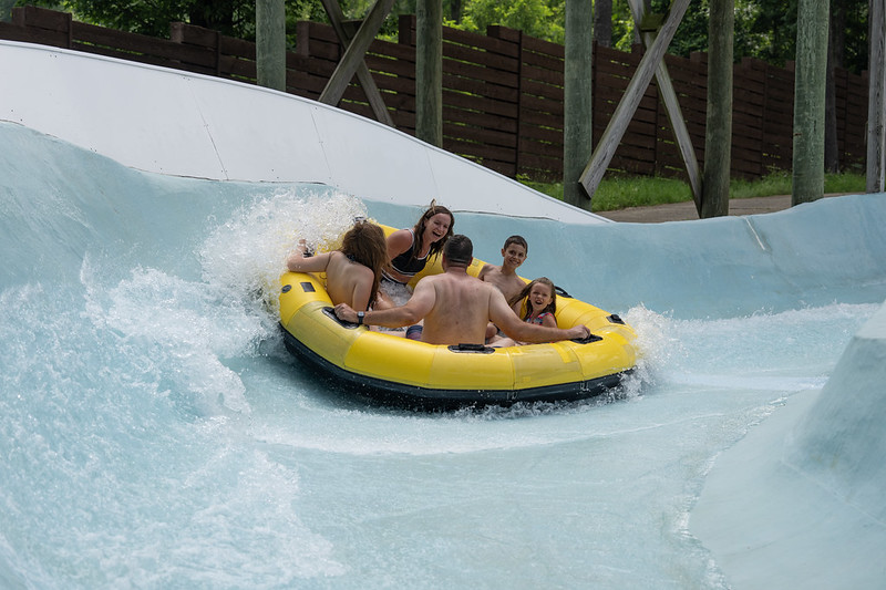 Family On Raft - Wild River Slide