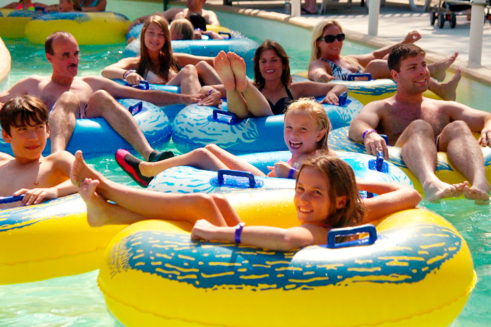 Large Group Enjoy Lazy River